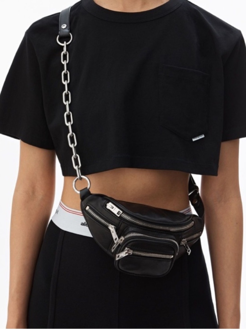 Pre-owned Alexander Wang Attica Belt Bag in silver hardware. 103941B